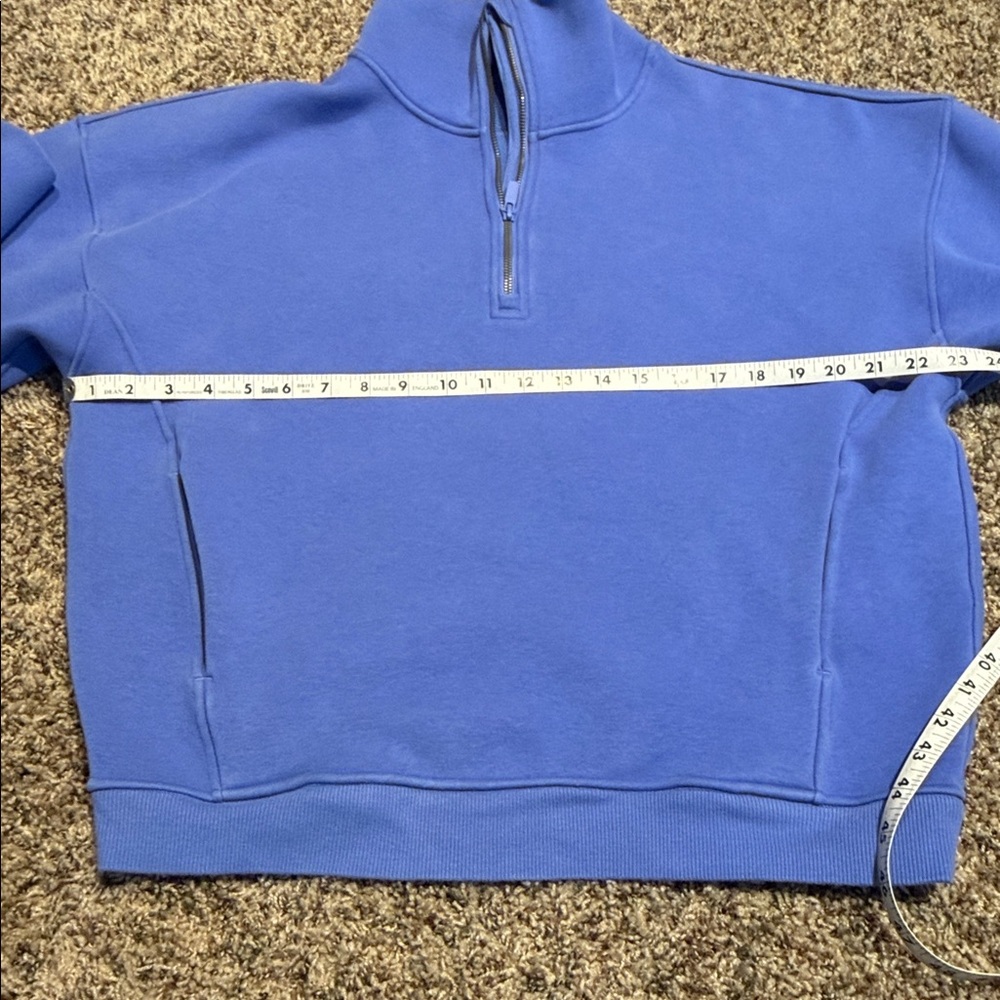 Lululemon Women's Thick Fleece Half Zip Wild Indigo Blue Sweatshirt Size xs/s - Picture 6 of 10